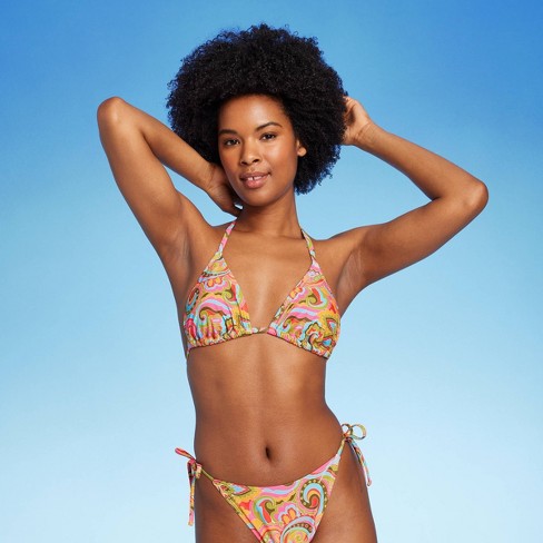 Women's Paisley Print Triangle Bikini Top - Wild Fable™ Multi : Target