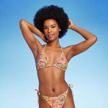 Women's Paisley Print Triangle Bikini Top - Wild Fable™ Multi