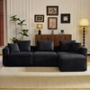 Karl Home |112 in. W Square Arm Corduroy L-shaped Modern Sofa in Black with Ottoman - 2 of 4