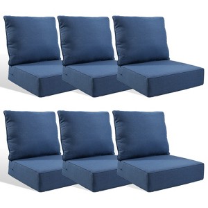 Buenhomino 6-inch Outdoor Cushion Set, 24"x24" Replacement Water Resistant Zippered Cushion for Chairs,8 Colors - 1 of 4