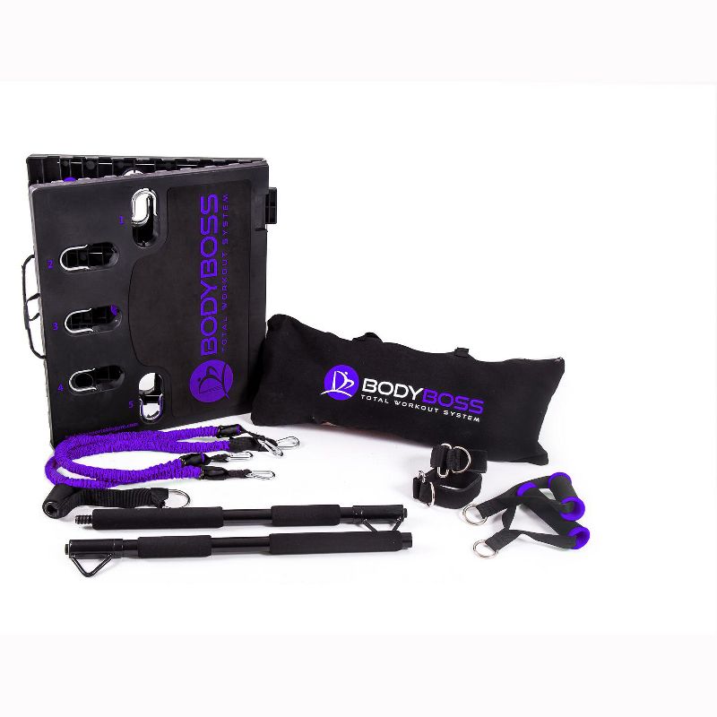 BodyBoss Home Gym 2.0 - Full Portable Gym Home Workout Package - Purple, 2 of 5