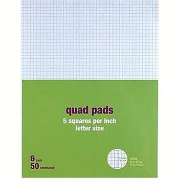 MyOfficeInnovations Graph Pads 8.5" x 11" Graph White 50 Sheets/Pad 412585