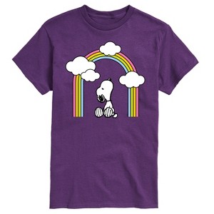 Men's - Peanuts - Snoopy Looking Up Rainbow Short Sleeve Graphic T-Shirt - 1 of 4