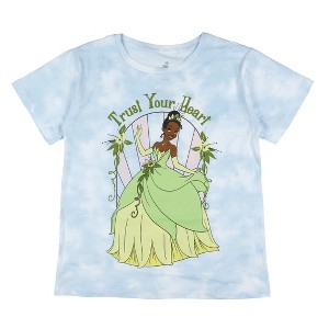 Seven Times Six Disney Princess And The Frog Girls Shirt Trust Your Heart Short Sleeve Tee Blue - 1 of 4