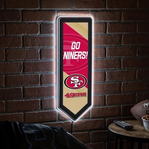 Evergreen Ultra-Thin Glazelight LED Wall Decor, Pennant, San Francisco 49ers- 9 x 23 Inches Made In USA - 1 of 4