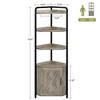 71" Tall Corner Bookshelf with Storage Cabinet, Grey Corner Shelf Rack for Bedroom Living Room Office - 3 of 4