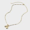 14K Gold Dipped Cubic Zirconia Puffy Heart Charm Initial Necklace - A New Day™ Gold - 2 of 4