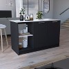 Vynxaria Kitchen Island with Spacious Top, Double Door Cabinet & Open Shelves - 2 of 4