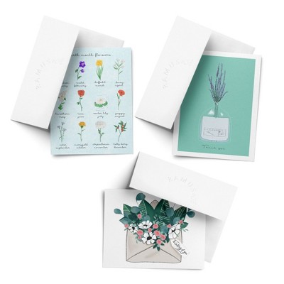 Everyday Assorted Greeting Card Pack (3ct) "Birth Flowers, Envelope, Glass Jar" by Ramus & Co