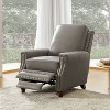 Theresa Transitional Style Upholstery Genuine Leather Recliner with Nailhead Trim for Living Room and Bedroom| ART OF LIVING DESIGNS - 3 of 4