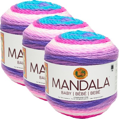 (3 Pack) Lion Brand Mandala Baby Yarn - Unicorn Cloud