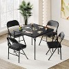 Garvee Black Portable Folding Card Table, 33.6-Inch Foldable Table for Game Nights & Camping - Sturdy Design with PU Surface - 2 of 4