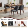 Set of 2 Modern Dining Chairs, Linen Upholstered, Wood Legs - 4 of 4
