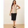 Allegra K Women's Office Elegant Notched Collar V-Neck Button-Down Sleeveless Vest - 4 of 4