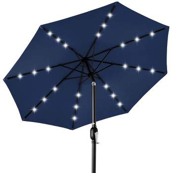 Best Choice Products 10ft Solar LED Lighted Patio Umbrella w/ Tilt Adjustment, UV-Resistant Fabric