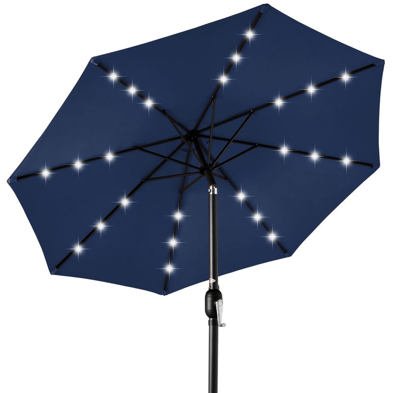 Best Choice Products 10ft Solar LED Lighted Patio Umbrella w/ Tilt Adjustment, UV-Resistant Fabric, 1 of 10