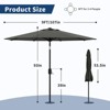 Patio Umbrella 9ft, Table Umbrella Outdoor Patio UV Protection with Crank Lift & Push Button Tilt, 8 Sturdy Ribs for Yard, Deck, Pool - 4 of 4