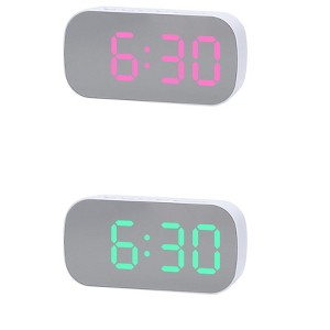 REGALWOVEN 2 Pcs Plastic Digital Corded Adjustable Electric Alarm Clock 5.1 x 2.6 x 1.4 inches - 1 of 4