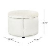 Modern Velvet Upholstered Ottoman,white-Christopher Knight Home - 3 of 4