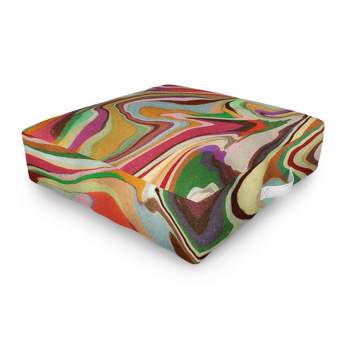 Alisa Galitsyna Colorful Liquid Swirl Outdoor Floor Cushion - Deny Designs