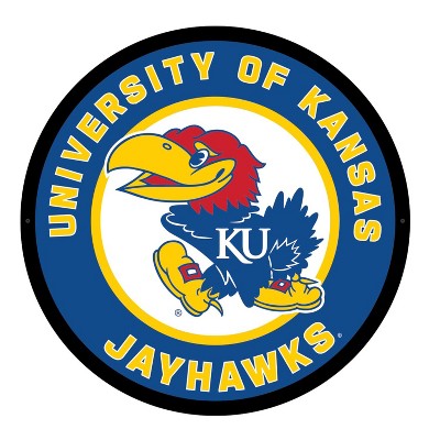 Evergreen Ultra-Thin Edgelight LED Wall Decor, Round, University of Kansas- 23 x 23 Inches Made In USA