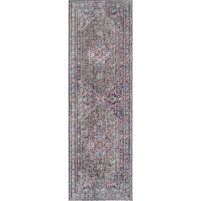 Nuloom Vintage Medallion Dortha Vintage Runner Indoor Area Rug - Grey 2' 8" x 8'