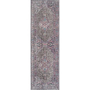 Nuloom Vintage Medallion Dortha Vintage Runner Indoor Area Rug - Grey 2' 8" x 8' - 1 of 4