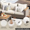 8-Piece Outdoor Patio Wicker Conversation Sofa Set with 2 Swivel Rocking Chairs and Acacia Storage Table - 3 of 4
