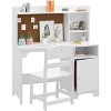 Kids Wooden Desk & Chair Set with Hutch, Storage Cabinet - Study & Computer Workstation for Children's Bedroom - 3 of 4