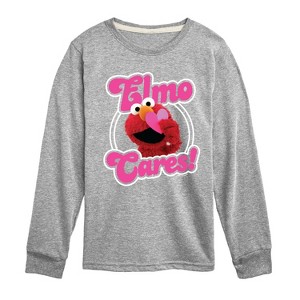 Boys' - Sesame Street - Elmo Cares -Toddler and Youth Long Sleeve T-Shirt Long Sleeve Graphic T-Shirt - 1 of 3