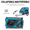 SEVOBAL Pet Strollers Pet Bike Trailer Dog Cart for Bicycle Easy Folding Cart Frame Quick Release Wheel, Non-Slip Floor, Blue, 59"*30"*34" - 2 of 4