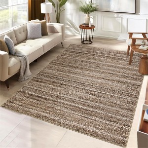 Modern Braided Print Area Rug, Washable Living Room Rug, Non Slip Low Pile Soft Carpet for Dining Room, Home Office - 1 of 4