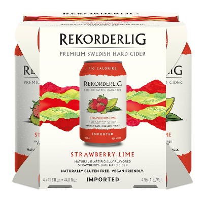 Rekorderlig Strawberry Lime Hard Cider - 4pk/11.2 fl oz Cans