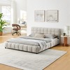 Queen Size Chenille Grounded Beds Frame with 4 Storage Drawers and Headboard, Upholstered Floor Bed with Solid Wood Frame, No Box Spring Needed - 3 of 4