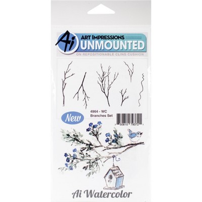 Art Impressions Watercolor Cling Rubber Stamps -Branches