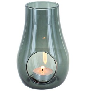 Blue Rose Polish Pottery 1oz. Smoky Grey Hurricane Candle Holder - 1 of 1