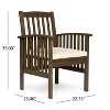 PAGED Outdoor Dining Chairs Set of 2 Wood Patio Arm Chairs with Cushions for Poolside, Garden, Backyard - 2 of 4