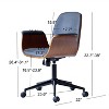 Nordlys Wood and Corduroy Adjustable Office Chair Modern Design Style Upholstery Bedroom - 4 of 4