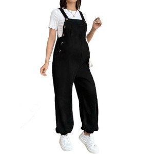 Garvee Women's Sleeveless Corduroy Maternity Overall Overalls