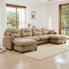 140" Chenille Upholstery U-Shaped Modular Sectional Sofa with Ottoman, Tufted Backrest, Ergonomic Cushions - 2 of 4