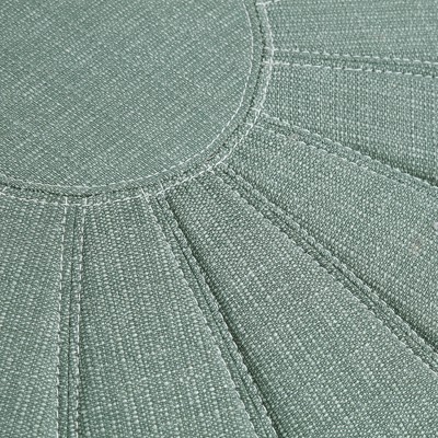 Seaweed Green Avery Oversized Round Pouf Ottoman with Polystyrene Beads