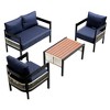 4-Piece Outdoor Iron Cnversation Sofa Set with Coffee Table, Rattan Decoration - 2 of 4