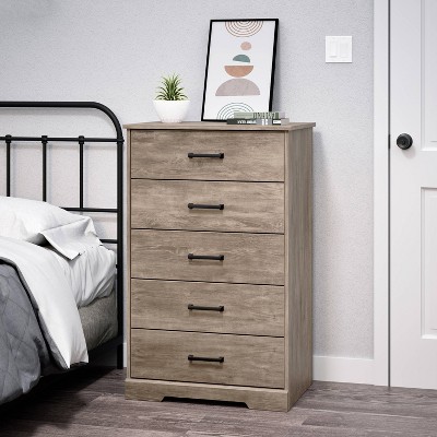 Rustic Brown Farmhouse 5-Drawer Vertical Dresser