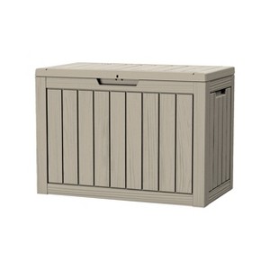Yardgrace Small to Medium Gallon Weather Resistant Storage and Seating Outdoor Deck Box - 1 of 4