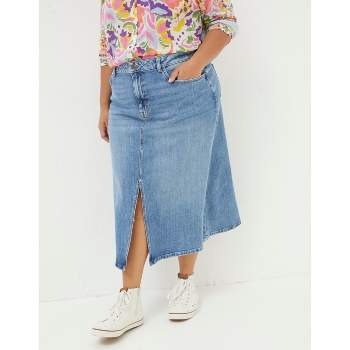 FatFace Women's Plus Size Carla Denim Midi Skirt