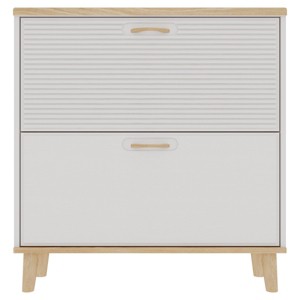 GlasFlength Shoe Racks Slim Entryway Organizer with Flip Down Doors and Adjustable Shelves for Small Living Spaces, White, 31.5"*9.45"*33.46" - 1 of 4