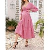 LXT-Women's Tiered Ruffle Hem Maxi Dress with Belt for Baby Shower - 2 of 4