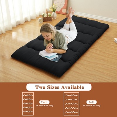 Japanese Floor Futon Mattress - Thick Tatami Sleeping Pad for Twin/Full/Queen, Portable Lounger Bed
