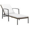 vidaXL Patio Sun Lounger with Cushion Poly Rattan Brown - 2 of 4