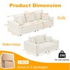 82.7" Plush Corduroy L-Shaped Sectional Sofa, 1 Ottoman, Deep Seat - 3 of 4